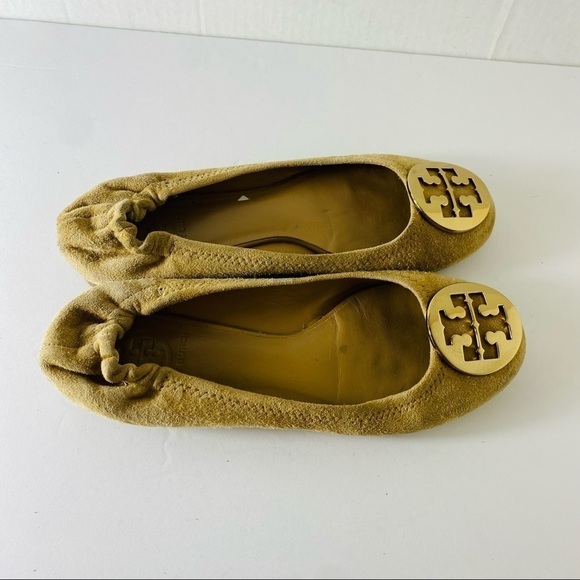 Tory Burch Reva Ballet Suede Flats Tan Size: 6 - Picture 7 of 8
